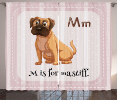 Cartoon English Mastiff Curtain