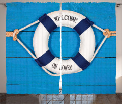 Welcome on Board Sign Curtain