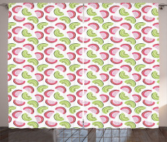 Abstract Kiwi and Watermelon Curtain