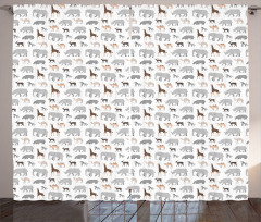 Cartoon Fauna Curtain