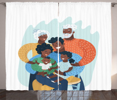 Happy Family Scene Curtain