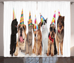 Party Animals in Hats Curtain