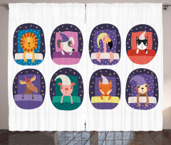 Pattern Sleeping Animal Curtain