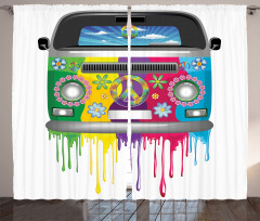 Hippie Van Vacation Curtain