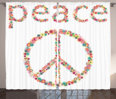 Peace Sign with Flower Curtain