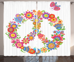 Peace Equality Flower Curtain
