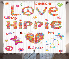 Love Hippie Vivid Floral Curtain