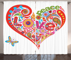 Colorful Peace Heart Curtain