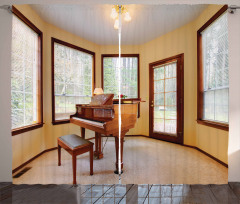 Round Room with Piano Curtain