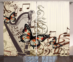 Harp Ornament Butterfly Curtain