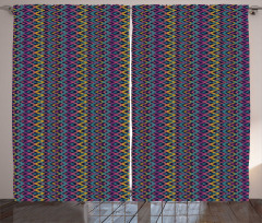 Folkloric Abstract Zigzags Curtain