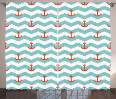 Pattern Anchor Stripe Curtain