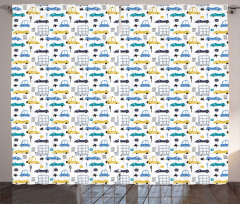 Childish Car Pattern Curtain