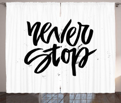 Never Stop Lettering Curtain