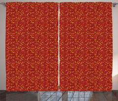 Cheerful Motif Memphis Art Curtain