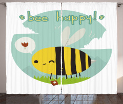 Bee Happy Doodle Curtain