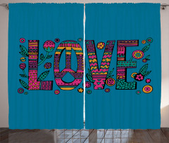 Love Wording in Hip Style Curtain