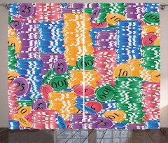 Casino Chips Luck Curtain