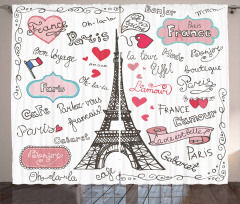 Paris Letter Heart Curtain