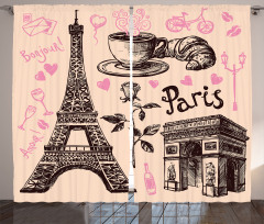Bakery in Paris Eiffel Curtain