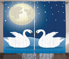 Moonlight Sky at Night Art Curtain