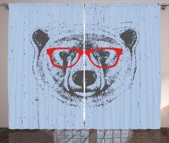 Whimsical Grunge Polar Bear Curtain