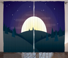 Night Forest Starry Sky Curtain