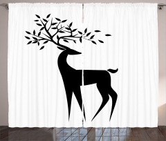 Abstract Reindeer Leaf Curtain