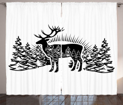 Reindeer Spruce Forest Curtain