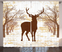 Rustic Silhouette Art Curtain