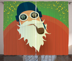 Funky Santa with Pipe Curtain