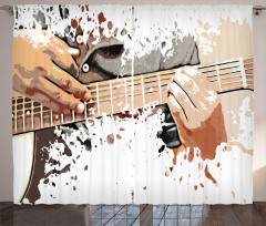 Man Playing Guitar Curtain