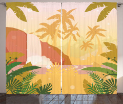 Soft Tropical Paradise Curtain