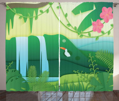 Tropical Forest Cartoon Curtain