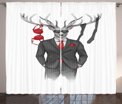 Womanizer Deer in Suit Art Curtain