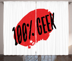 Hundred Percent Geek Wording Curtain