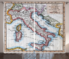 Old Italy Map Curtain