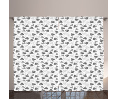 Dotted Triangles and Flowers Curtain