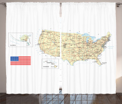 USA Detailed Country Map Curtain