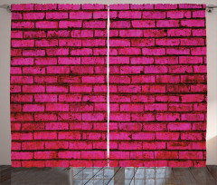 Grunge Bricks Art Curtain