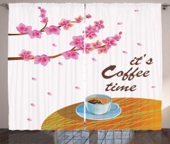 Cherry Blossom and Cup Curtain