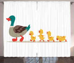 Mother Duck Babies Row Curtain