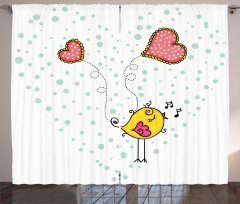 Love Bird Heart Curtain