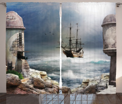 Pirate Merchant Ship Curtain