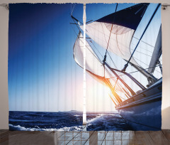 Sail Boat Adventure Sea Curtain