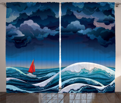 Night Seascape Boat Curtain