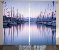 Yacht Harbor in Sunrise Curtain