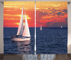 Calm Evening Sailing Curtain