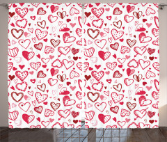 Valentine Hearts Arrow Curtain