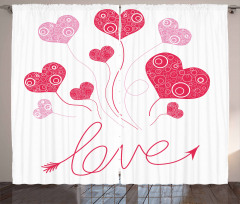 Love Heart Balloons Curtain